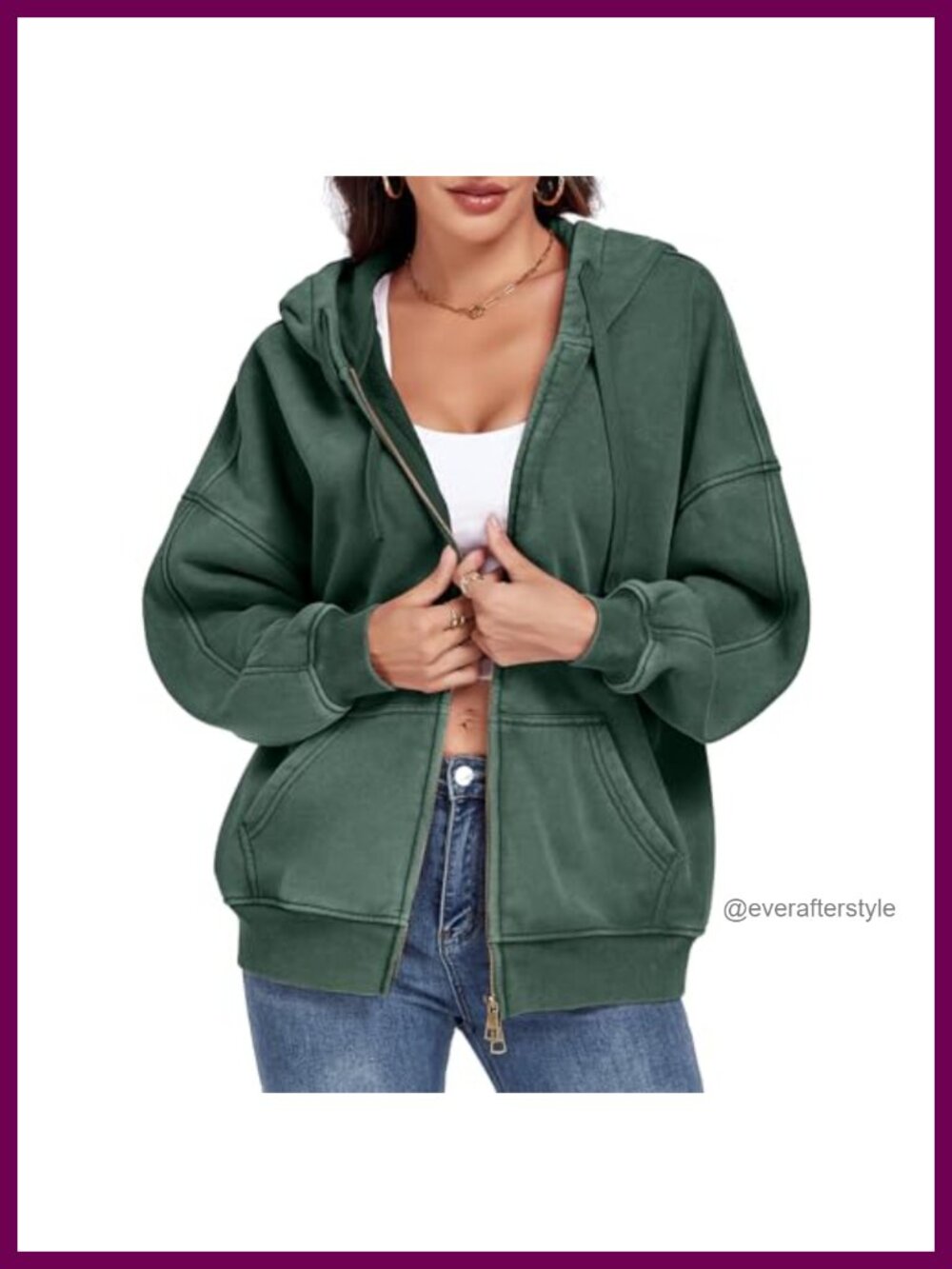 Unisex Acid Wash Zip Up Hoodie Oversized Fleece Sweatshirt with Pockets